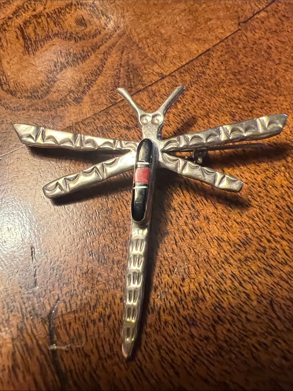 Sterling Silver Dragonfly Brooch - Silver
